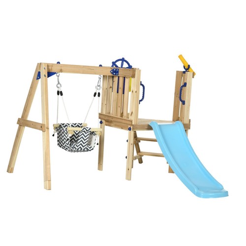 Wooden swing set - in, 1