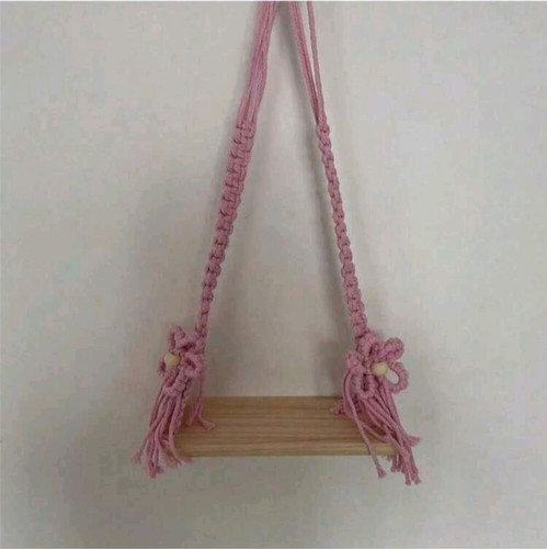 Pink macrame baby swing - baby, prop